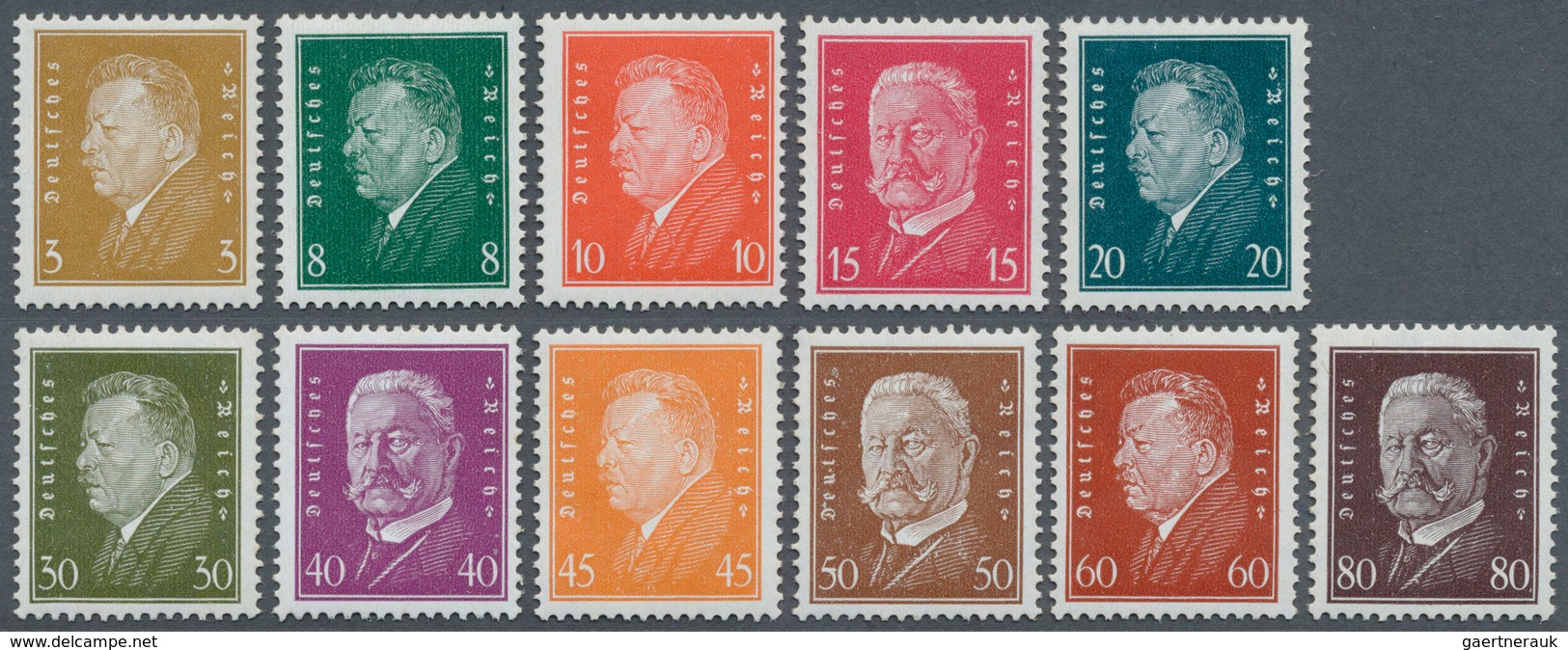 18065 Deutsches Reich - Weimar: 1928, Reichspräsidenten, Teilsatz, Postfrisch, Mi. 1050,- Euro - Unused Stamps