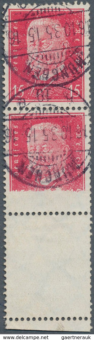 18068 Deutsches Reich - Weimar: 1928, 15Pfg. Reichspräsidenten (I), Teil Einer Geklebten Papierbahn. Mi.Nr - Unused Stamps