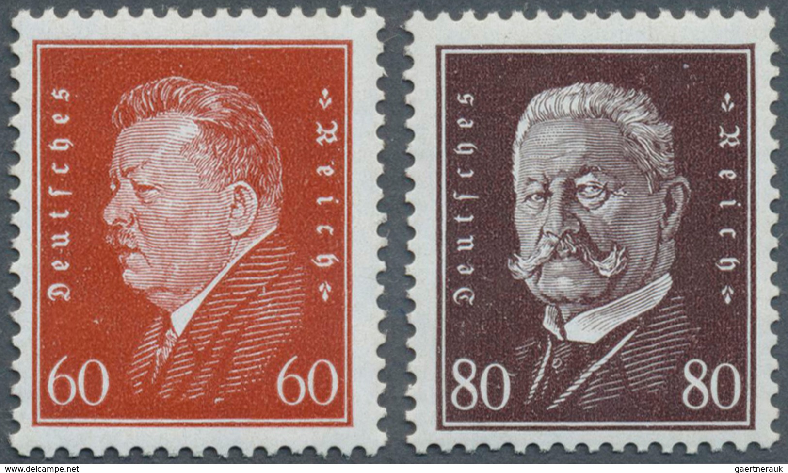 18069 Deutsches Reich - Weimar: 1928, Reichspräsidenten 60 U. 80 Pfg., Beide Höchstwerte, Mi. 480,- Euro - Unused Stamps