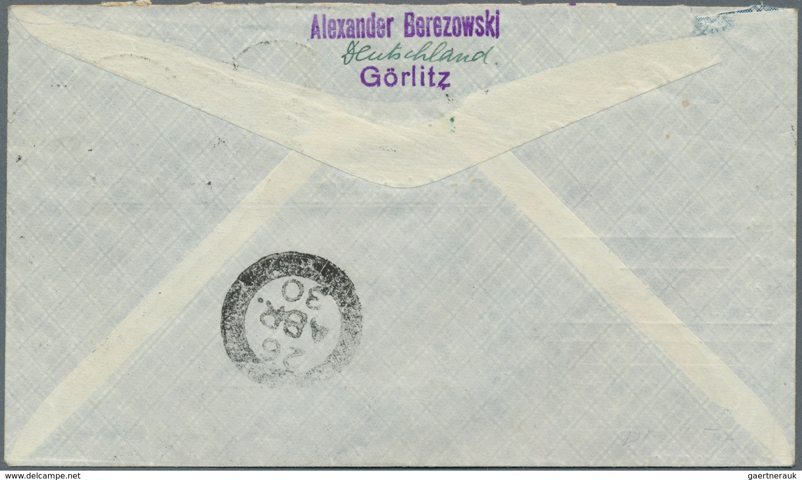 18071 Deutsches Reich - Weimar: 1930, Luftposteinschreiben Ab "GÖRLITZ 17.4.30" Frankiert Mit 2 M Zeppelin - Unused Stamps