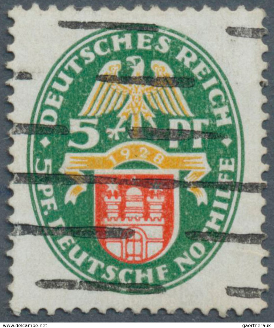 18074 Deutsches Reich - Weimar: 1928, 5+5 Pf. Nothilfe: Landeswappen Mit Stehendem Wasserzeichen, Entwerte - Unused Stamps