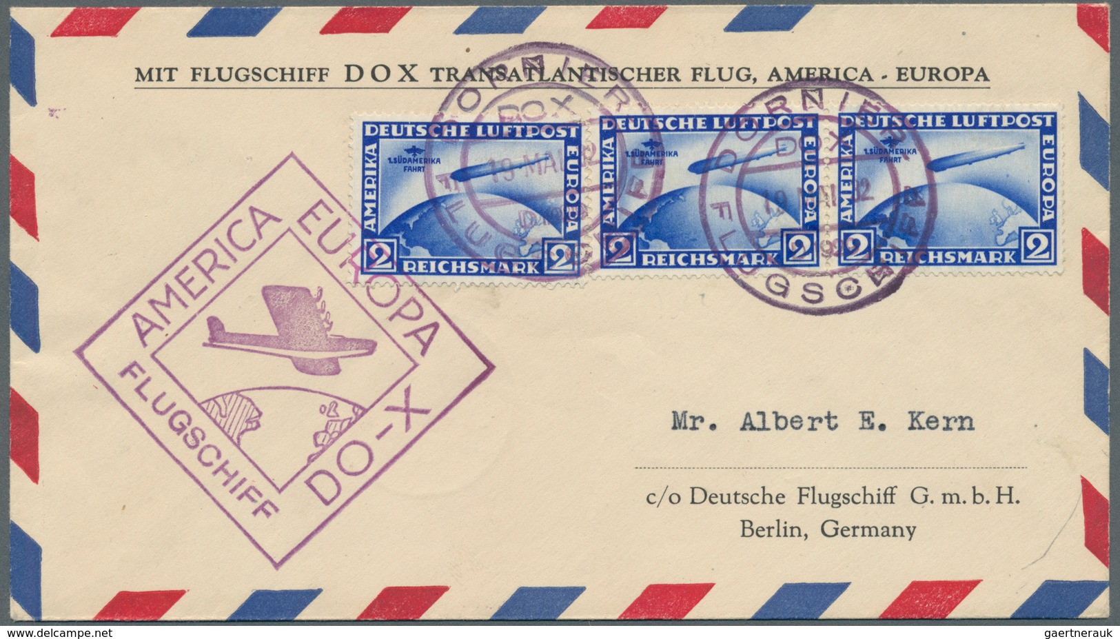 18078 Deutsches Reich - Weimar: 1930, 2 M. Südamerikafahrt Mit Liegendem Wasserzeichen, Drei Einzelwerte A - Unused Stamps