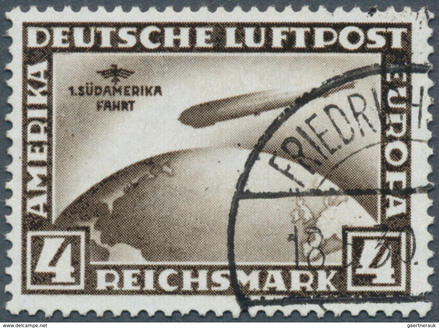 18079 Deutsches Reich - Weimar: 1930, 4 Mark Südamerikafahrt Gestempelt, Stehendes Wasserzeichen, Tiefstsi - Unused Stamps