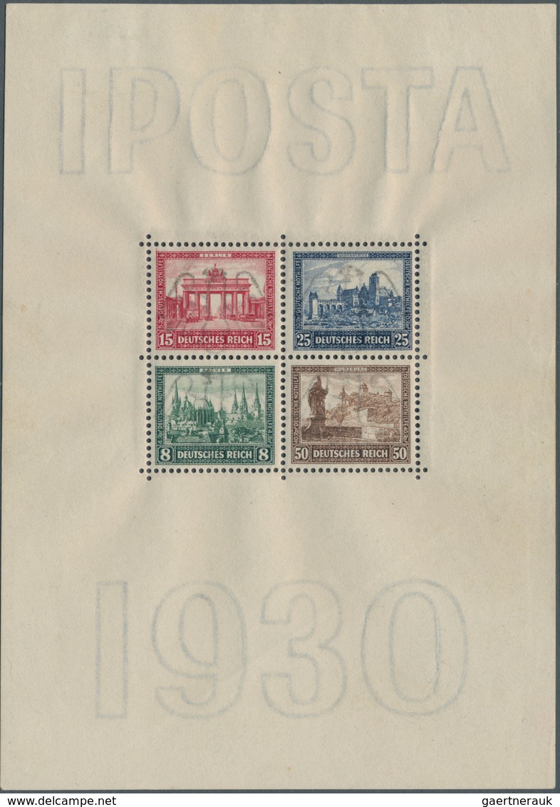 18083 Deutsches Reich - Weimar: 1930, 2 X IPOSTA-Block, 1 X Ungebraucht Mit Falzheller Stelle Und Bugspur - Unused Stamps