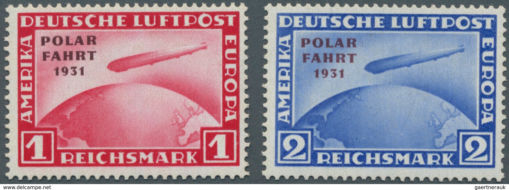 18087 Deutsches Reich - Weimar: 1931, Zeppelin Polarfahrt Ohne Bindestrich, 1 M Und 2 M Je Postfrisch, Dop - Unused Stamps