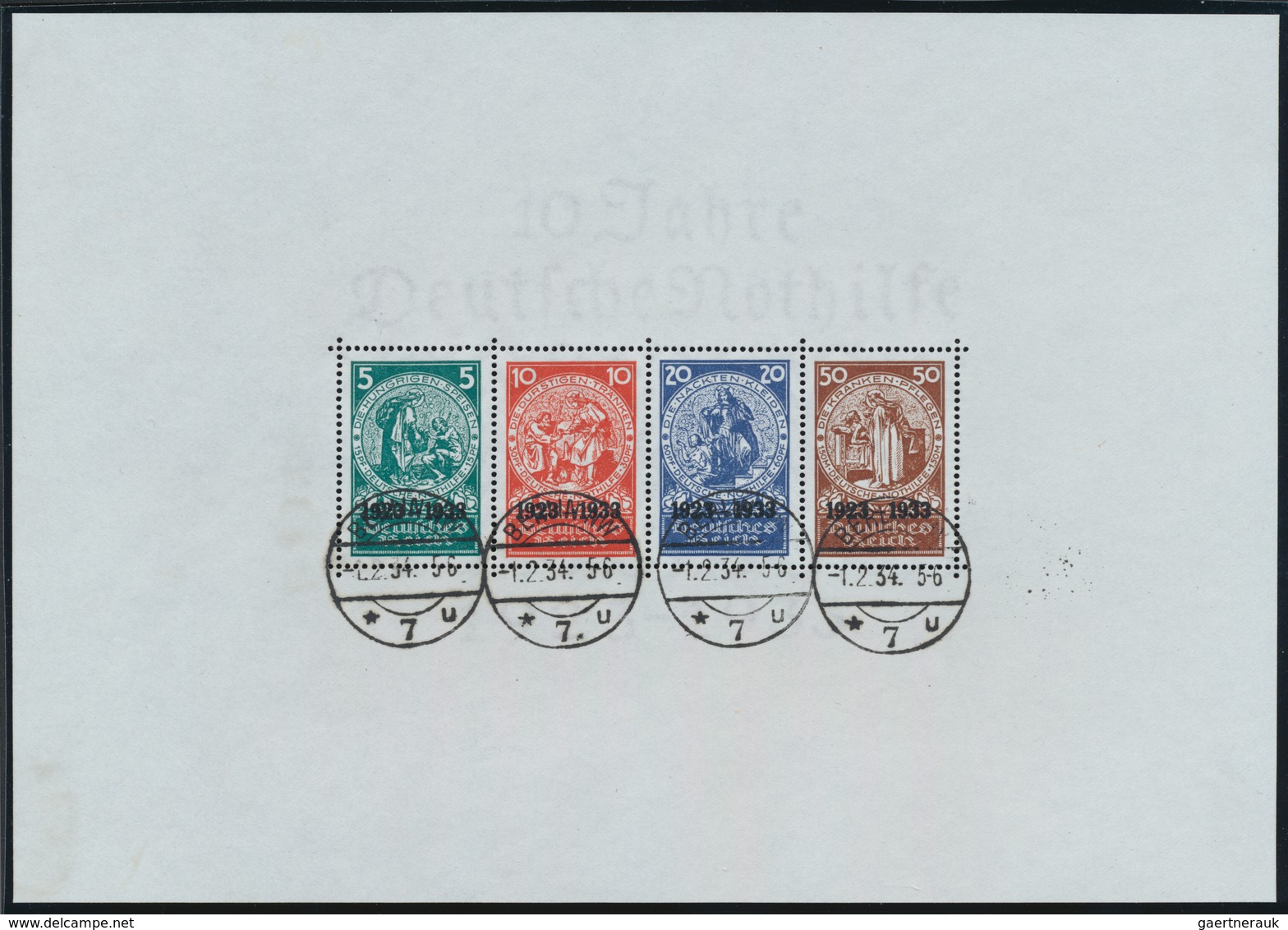 18120 Deutsches Reich - 3. Reich: 1934, Außergewöhnlich Schöner Block "Deutsche Nothilfe Rosenwunder" Gest - Unused Stamps