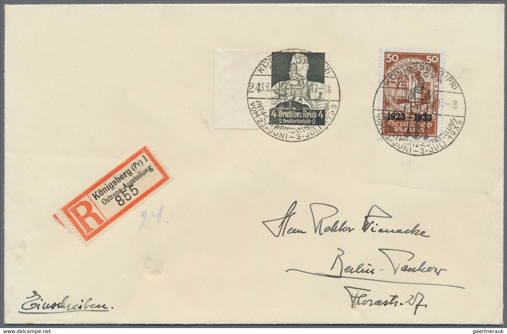 18130 Deutsches Reich - 3. Reich: 1935, "10 Jahre Deutsche Nothilfe" 50 Pfg. Luxusstück Mit Glasklaren Ste - Unused Stamps