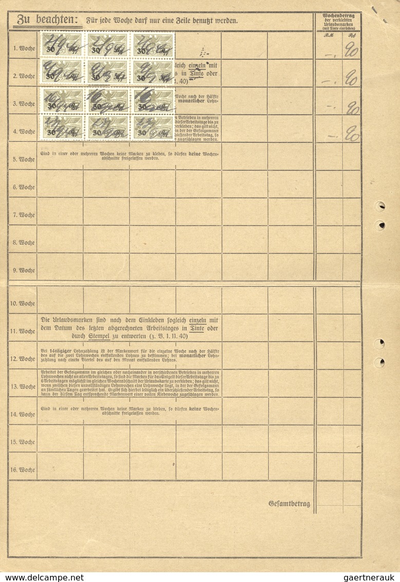 18131 Deutsches Reich - 3. Reich: 1940/1942, Sechs Arbeiter-Urlausbkarten Eines Arbeiters Bei Er HUTA In S - Ungebraucht