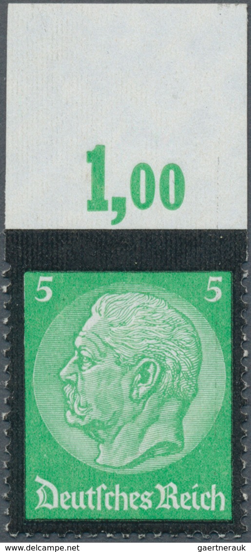 18146 Deutsches Reich - 3. Reich: 1935, 5 Pfg. Hindenburg-Trauerrand", Abart "OBEN UNGEZÄHNT", Postfrische - Unused Stamps