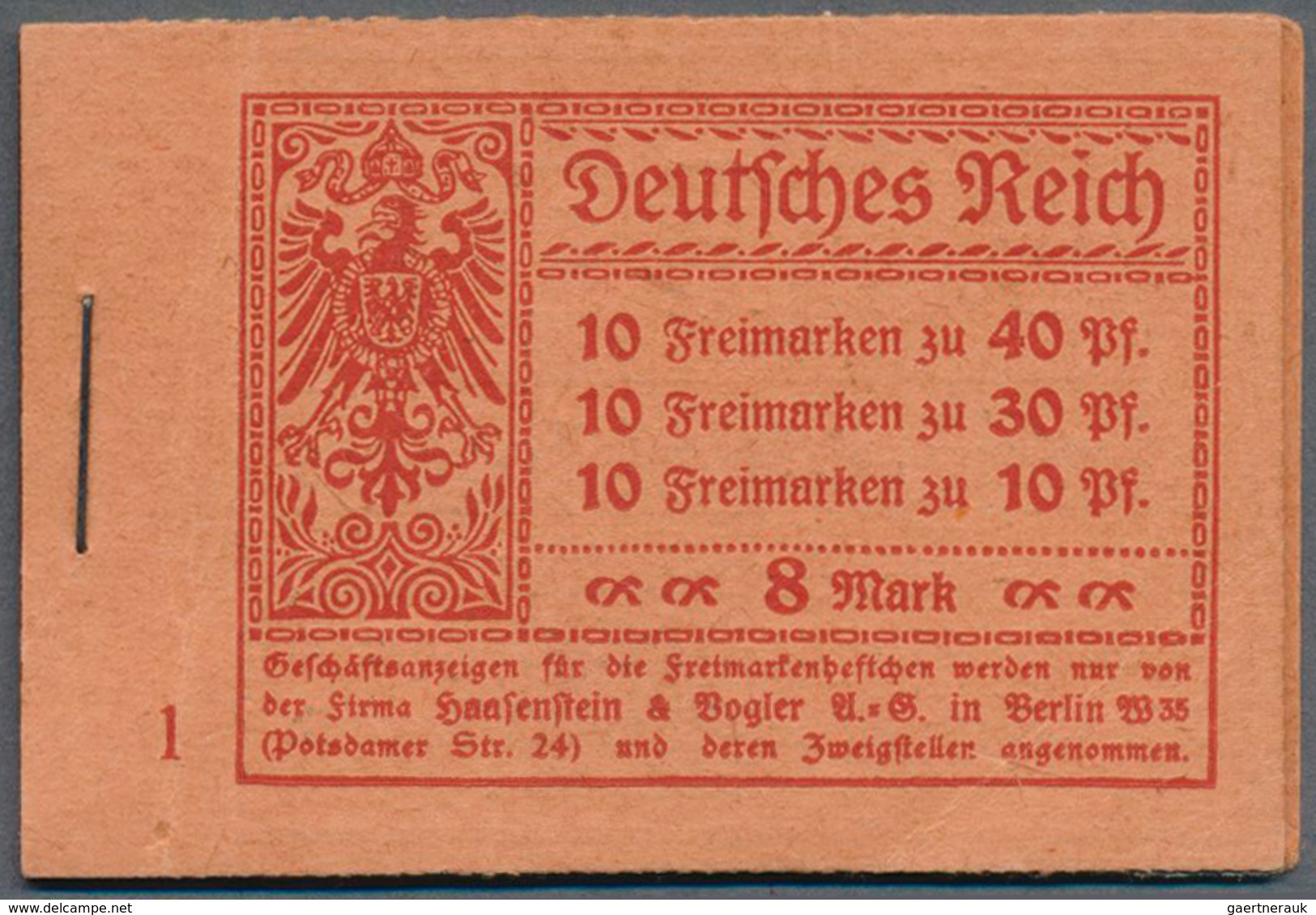 18224 Deutsches Reich - Markenheftchen: 1921, Germania Markenheftchen, 2 Stck., O Nr. 1, Min. Bügig, Dazu - Booklets