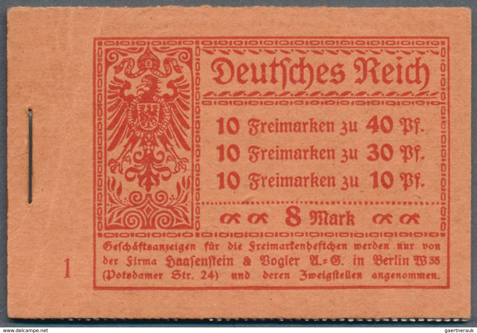 18224 Deutsches Reich - Markenheftchen: 1921, Germania Markenheftchen, 2 Stck., O Nr. 1, Min. Bügig, Dazu - Markenheftchen