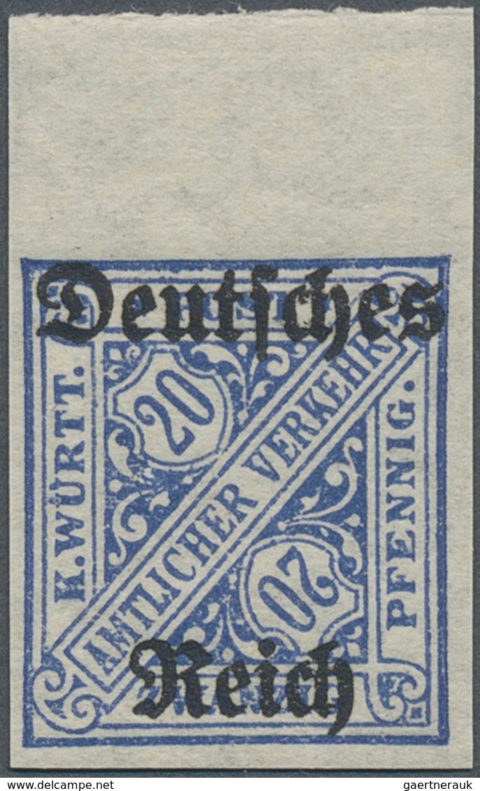 18259 Deutsches Reich - Dienstmarken: 1920, 20 Pf. Aufdruck ''Deutsches Reich" Mit WZ Y, Ungezähnt Vom Ober - Officials