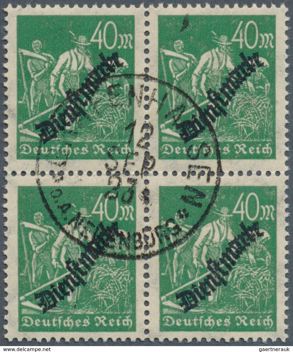 18265 Deutsches Reich - Dienstmarken: 1923, 40 M. Schlangenaufdruck In Guter Farbe Gelblichgrün, 4er-Block - Officials