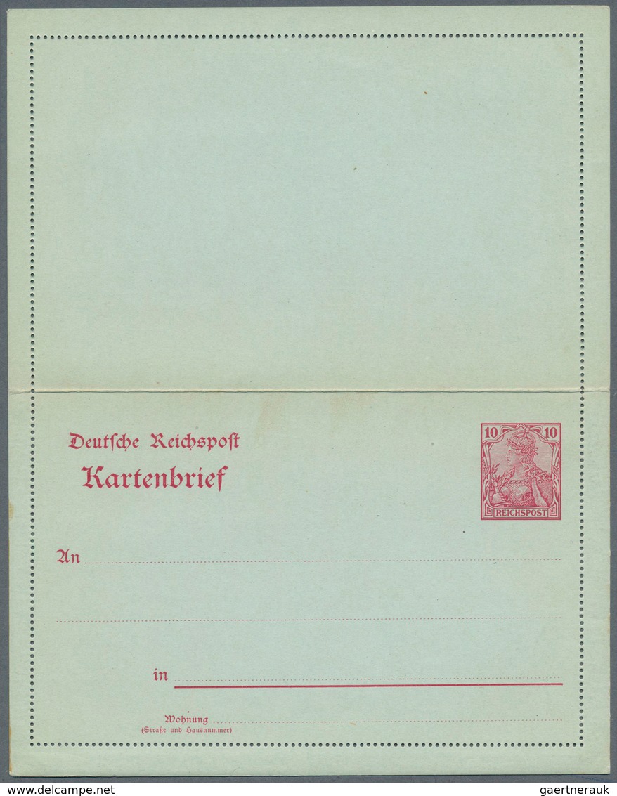 18316 Deutsches Reich - Ganzsachen: 1901, 10 Pf Karminrot Germania Reichspost, Kartenbrief Auf Hellblauem - Other & Unclassified