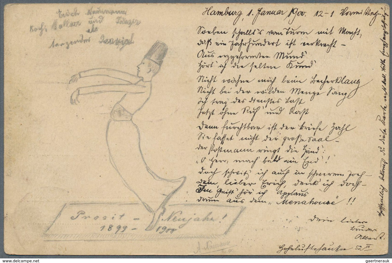 18319 Deutsches Reich - Ganzsachen: 1900. Jahrhundertwende-Karte Mit 5 Pf Zfr. Von "Hamburg 1.1.00" Nach C - Other & Unclassified