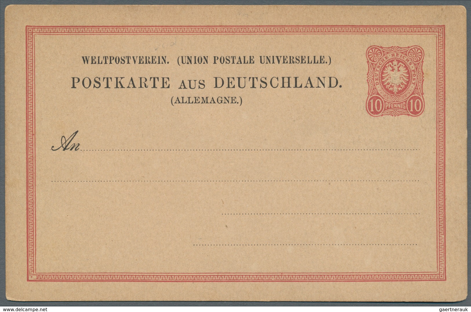 18333 Deutsches Reich - Privatganzsachen: 1885 (ca). Privat-Postkarte 10 Pf Ziffer "Bastei" Mit Rs. Bildzu - Other & Unclassified