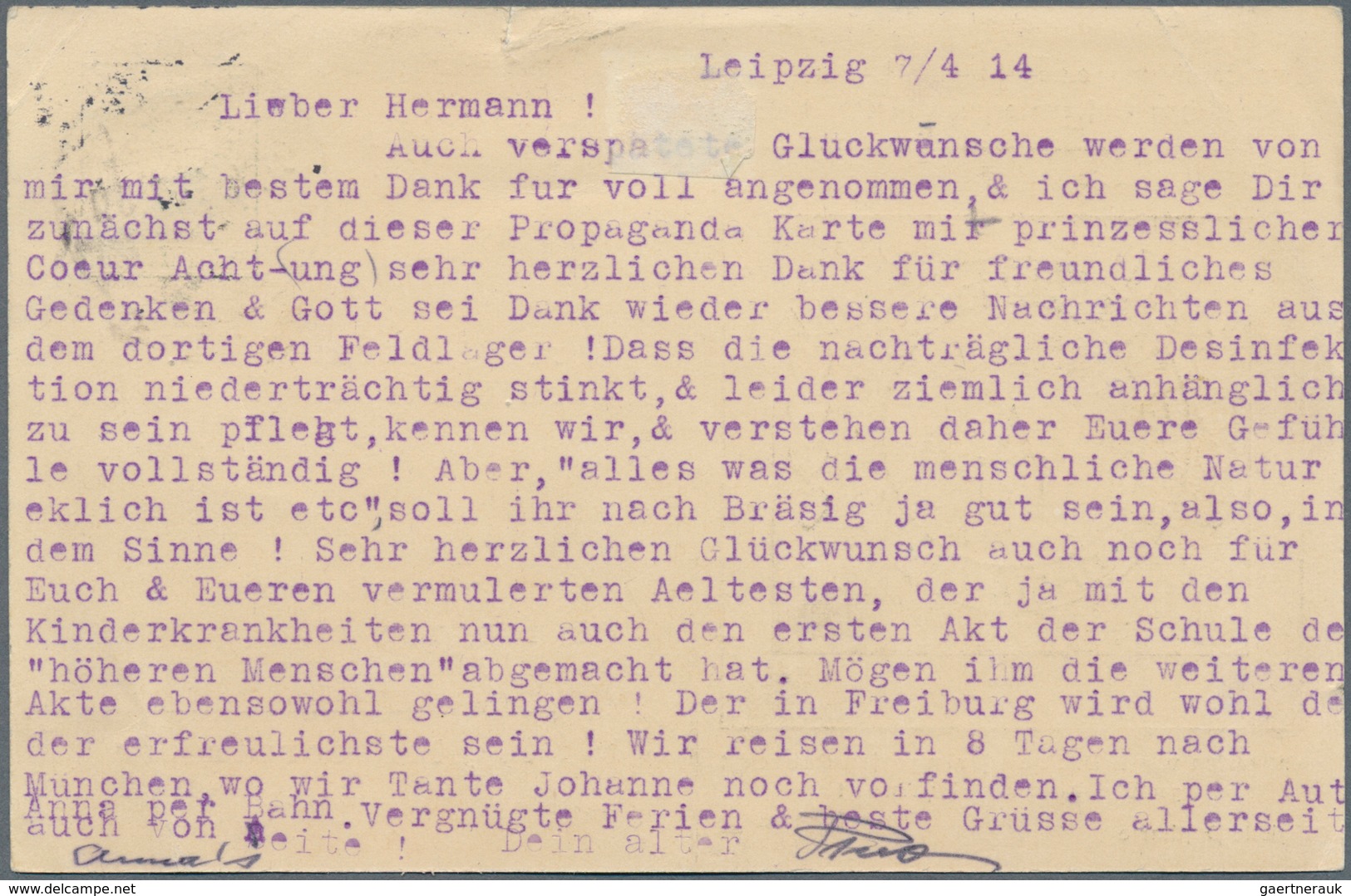 18334 Deutsches Reich - Privatganzsachen: 1914, Deutsches Reich. Private Ansichtskarte 5 Pf Germania Für D - Other & Unclassified