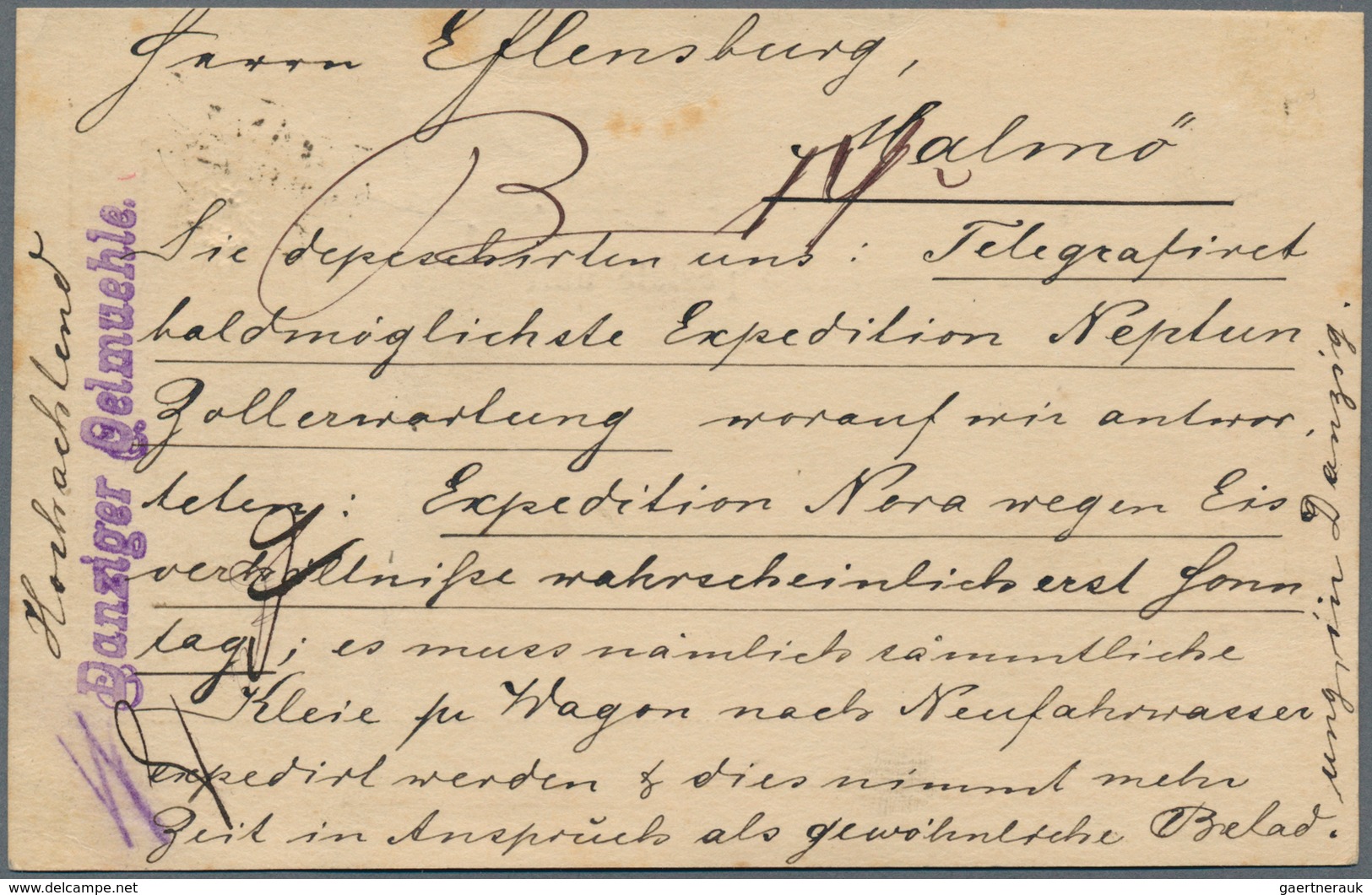 18349 Deutsches Reich - Stempel: 1888: DANZIG 3/SCHAFFNER-BAHNPOST/9.2.88 * 7-8 N (R3) Auf DR 10 Pfg Ganzs - Frankeermachines (EMA)