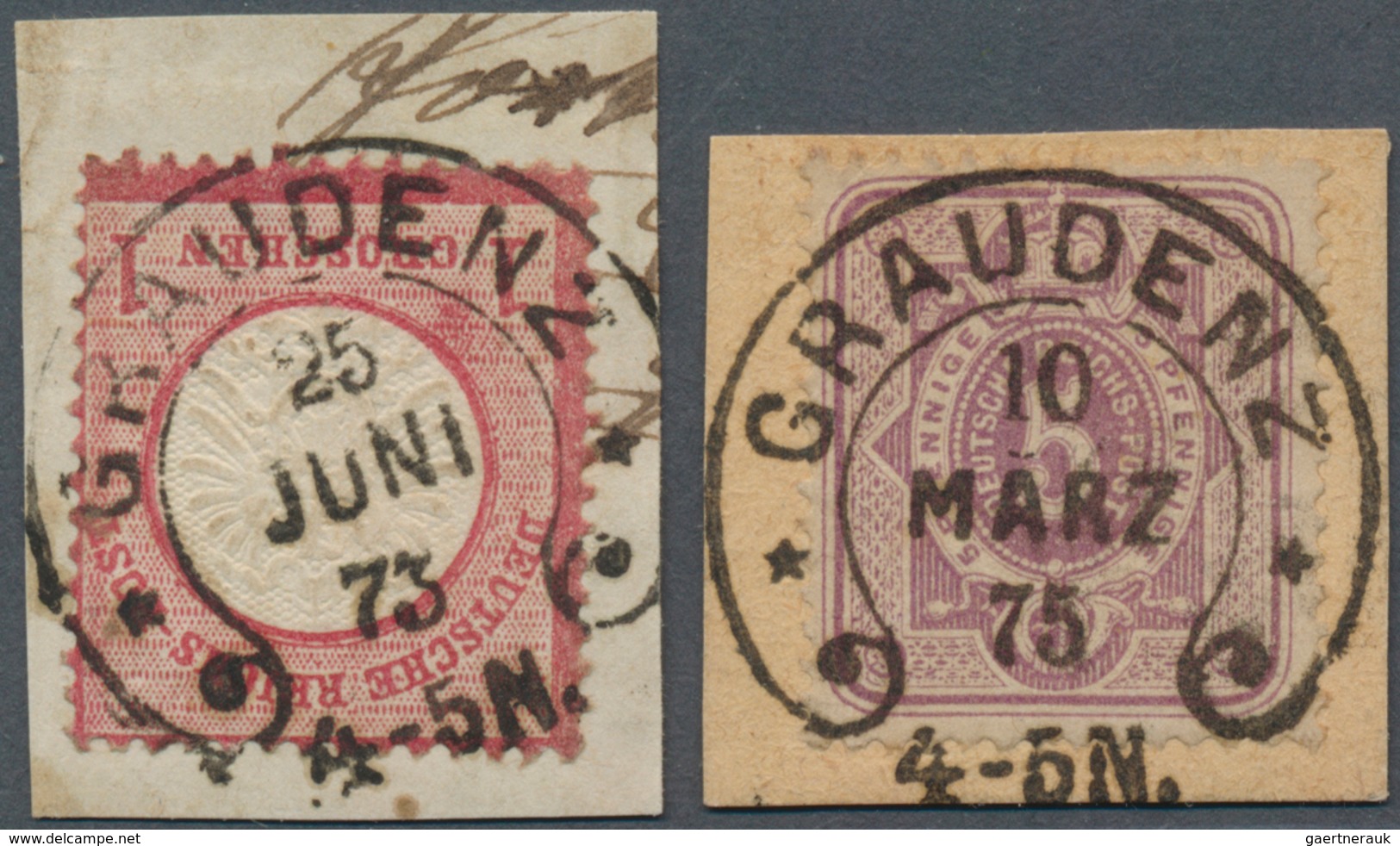 18355 Deutsches Reich - Hufeisenstempel: GRAUDENZ, Zentrische Ideal-Hufeisenstempel Auf Briefstücken Mit G - Franking Machines (EMA)