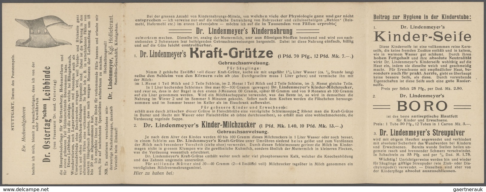 18362 Deutsches Reich - Besonderheiten: 1909/1910. Lot Von 4 Drucksachen-WERBE-Klappkarten: 1x A.Kerlikofe - Other & Unclassified