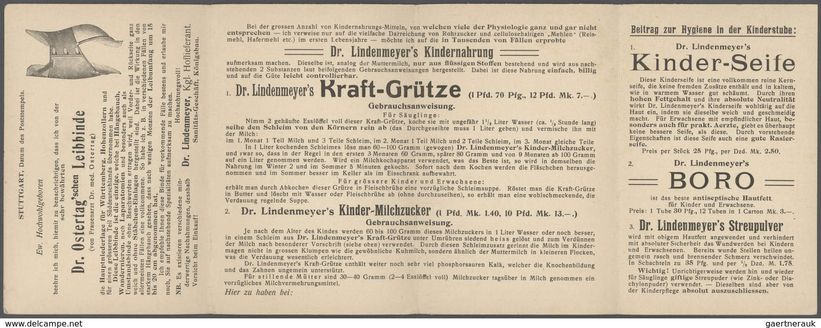 18362 Deutsches Reich - Besonderheiten: 1909/1910. Lot Von 4 Drucksachen-WERBE-Klappkarten: 1x A.Kerlikofe - Sonstige & Ohne Zuordnung