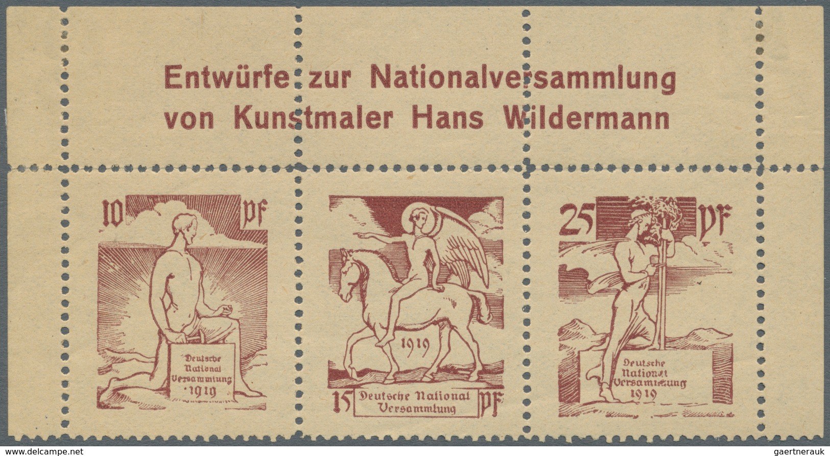 18363 Deutsches Reich - Besonderheiten: 1918 Ca., Essay Zur Nationalversammlungsausgabe, Drei Verschiedene - Sonstige & Ohne Zuordnung