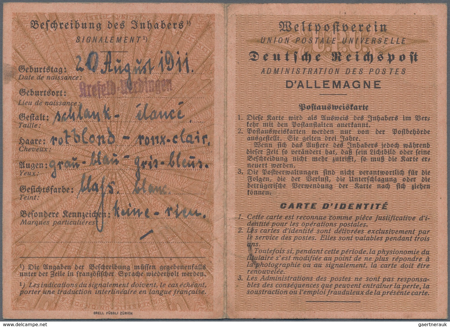 18381 Deutsches Reich - Besonderheiten: 1940ziger Jahre. Lot Von 2 POST-AUSWEISKARTEN, Eine Davon Verlänge - Other & Unclassified