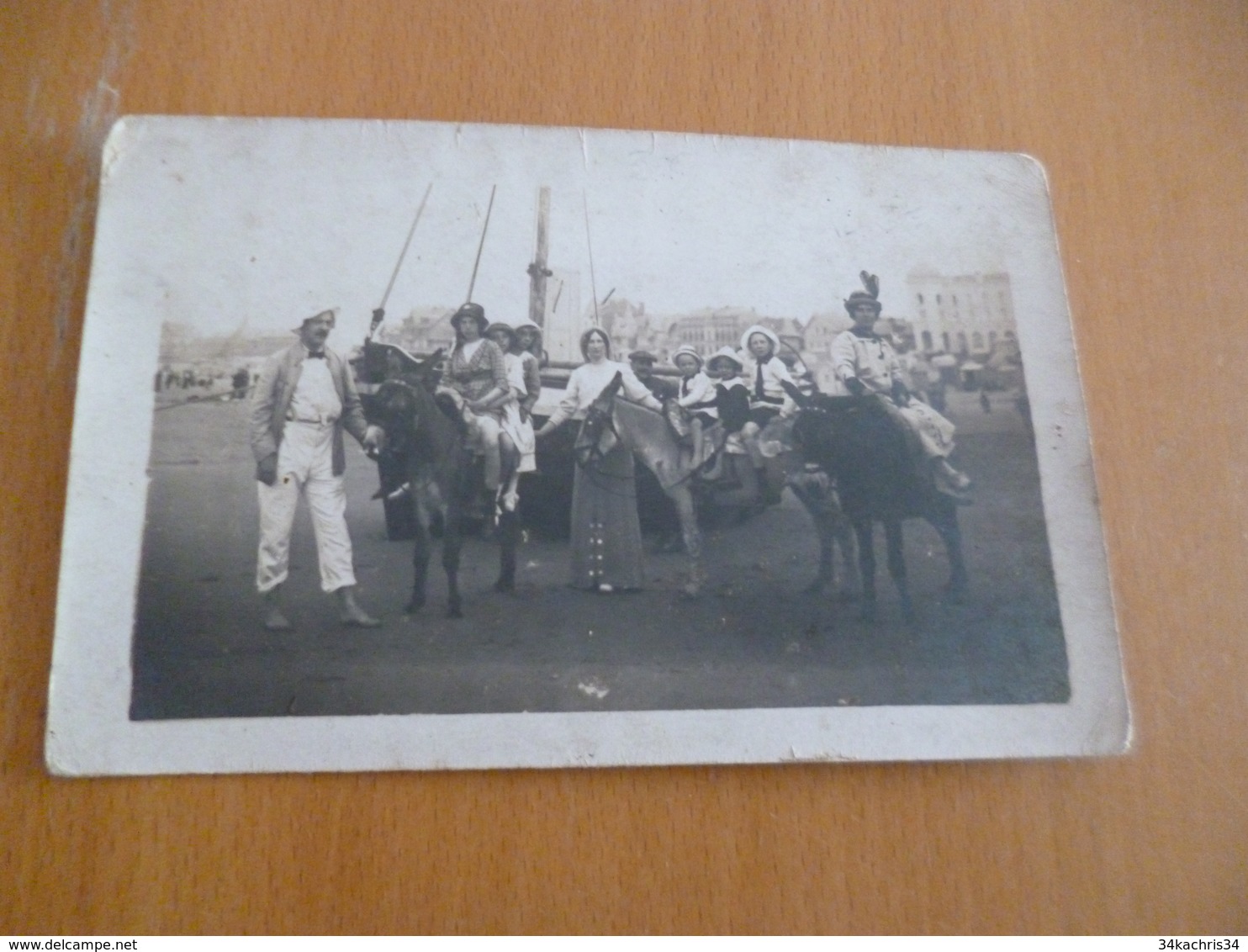 Carte Photo  50 Manche Berck Plage Groupe Folklorique ânes Belle Animation - Autres & Non Classés