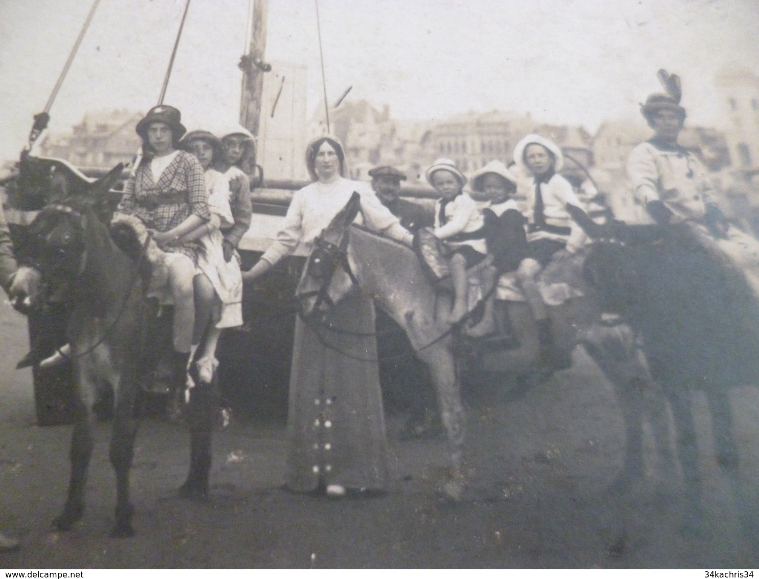 Carte Photo  50 Manche Berck Plage Groupe Folklorique ânes Belle Animation - Autres & Non Classés