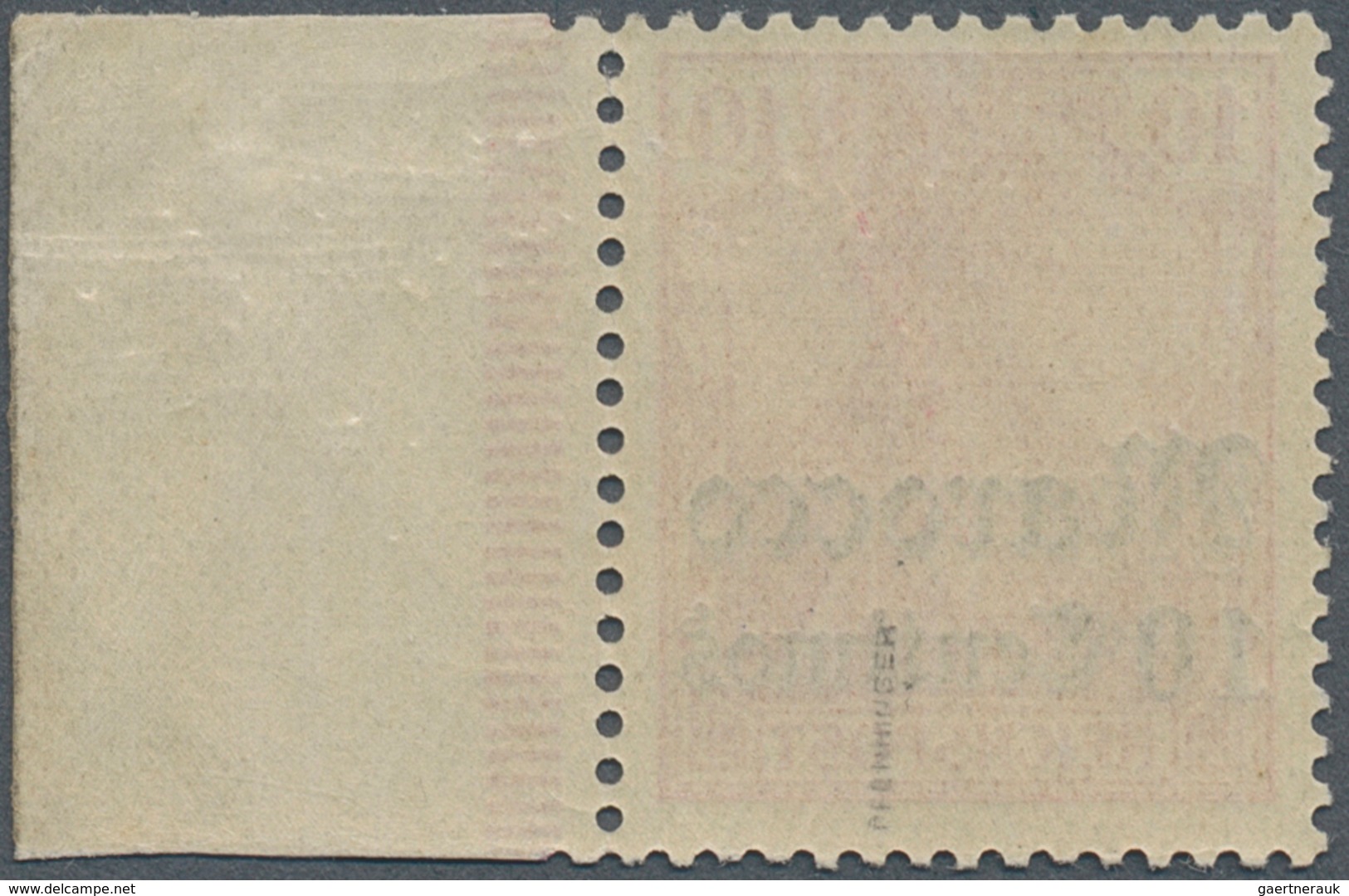 18474 Deutsche Post In Marokko: 1905, Germania 10 Pf. "REICHSPOST" Als PROBEDRUCK Mit Gotischem Aufdruck " - Morocco (offices)