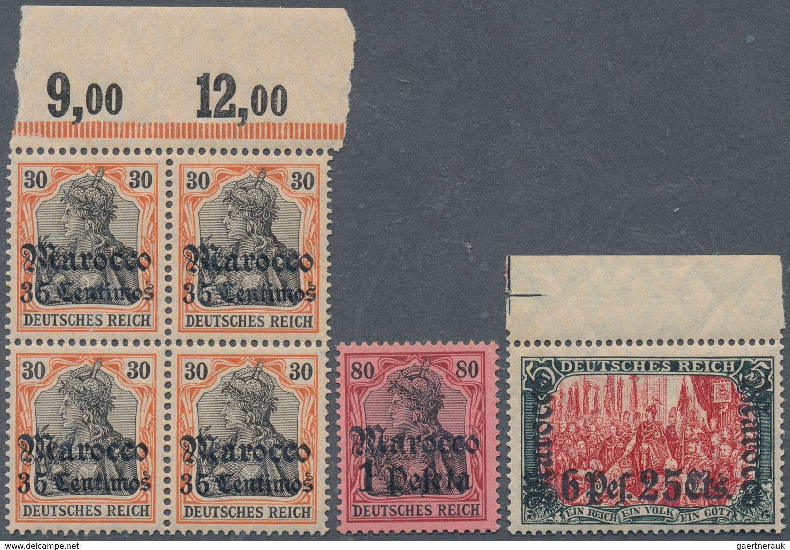 18480 Deutsche Post In Marokko: 1906, Germania Mit Wasserzeichen Und Überdruck "Marocco" 35 C Auf 30 Im Ob - Marokko (kantoren)