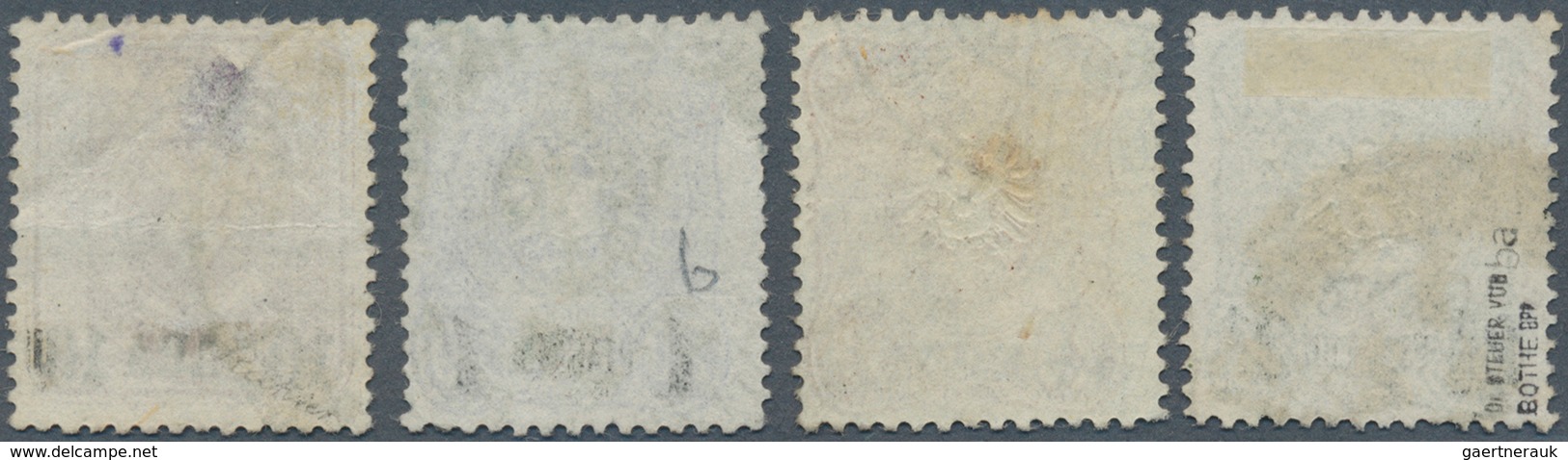 18506 Deutsche Post In Der Türkei: 1884/89. Lot Von 4 Gestempelten Werten Mit 2½PIA, 1¼PIA, 1PIA Und 10PA. - Deutsche Post In Der Türkei