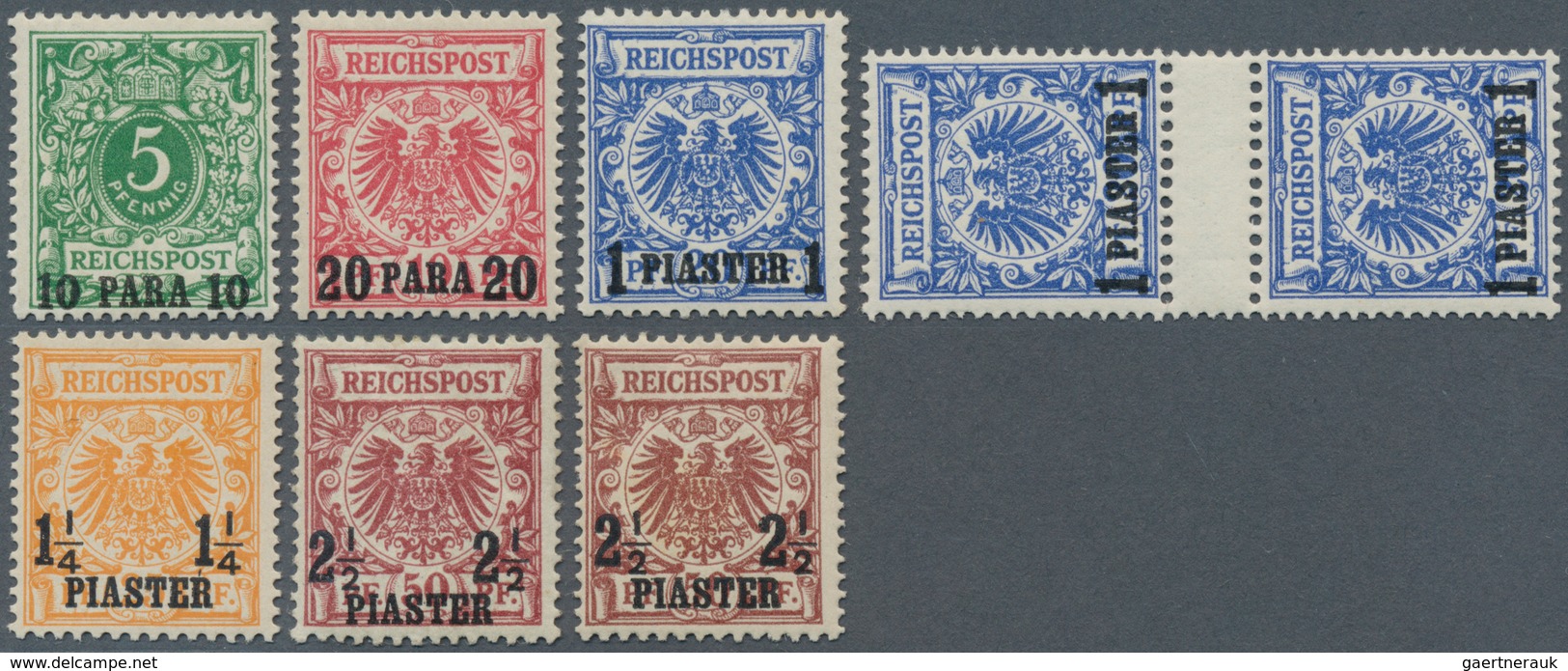 18510 Deutsche Post In Der Türkei: 1889, Freimarken Mit Aufdruck 10 PARA -2 1/2 PIA Krone/Adler Ungeebrauc - Turkse Rijk (kantoren)