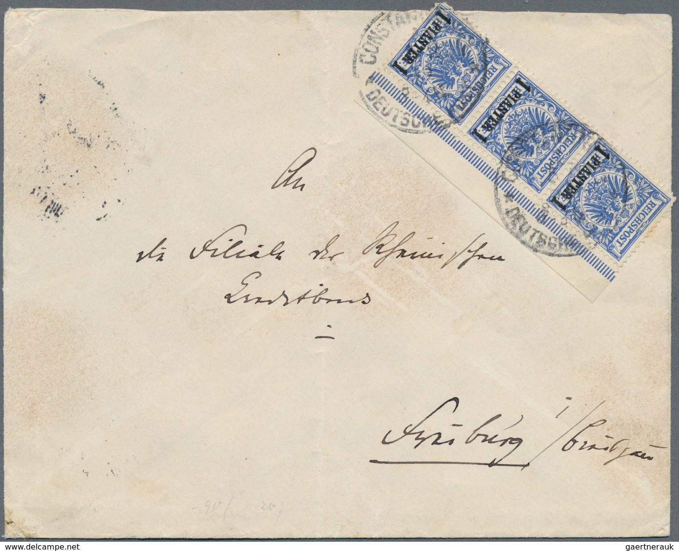 18511 Deutsche Post In Der Türkei: 1889, Freimarken Mit Aufdruck 10 PARA -2 1/2 PIA Krone/Adler Als Gestem - Turkey (offices)