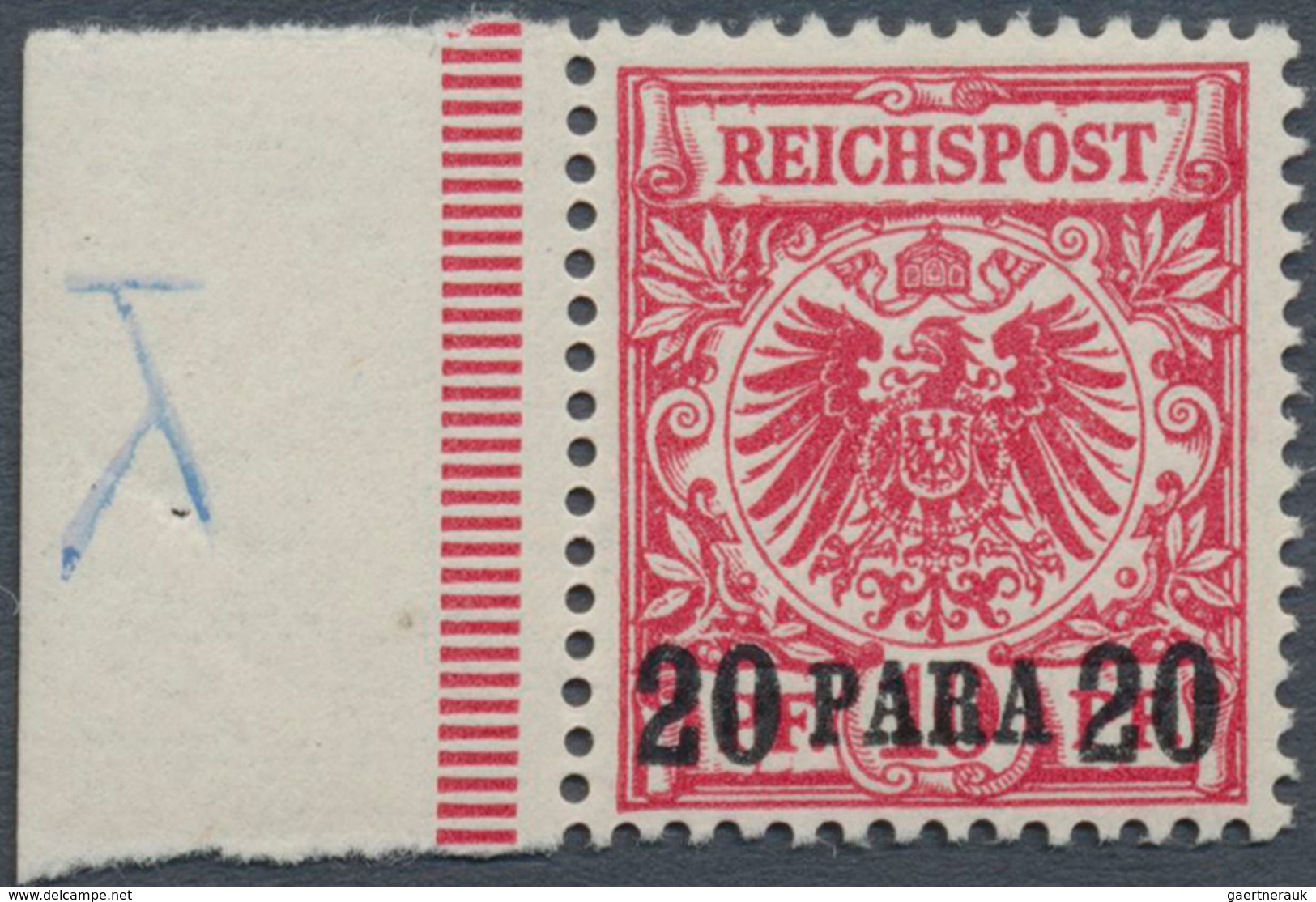 18514 Deutsche Post In Der Türkei: 1899, 20 PA. Auf 10 Pfg. Krone/Adler Dunkelrosa(rot) Gelblichorange Qua - Deutsche Post In Der Türkei