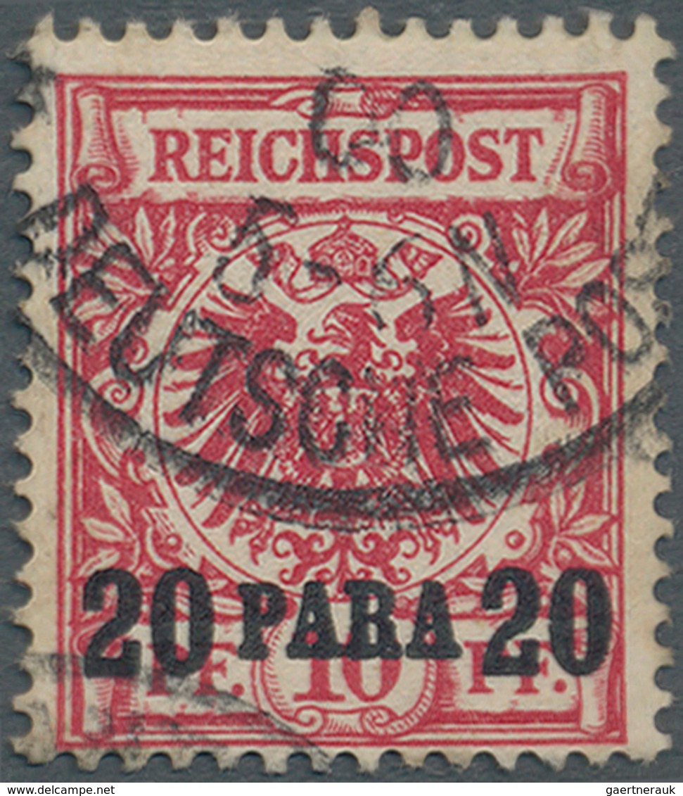 18515 Deutsche Post In Der Türkei: 1899, 20 Para Auf 10 Pf. Dunkelrosa, Seltenste Farbe, Farbfrisches Kabi - Deutsche Post In Der Türkei