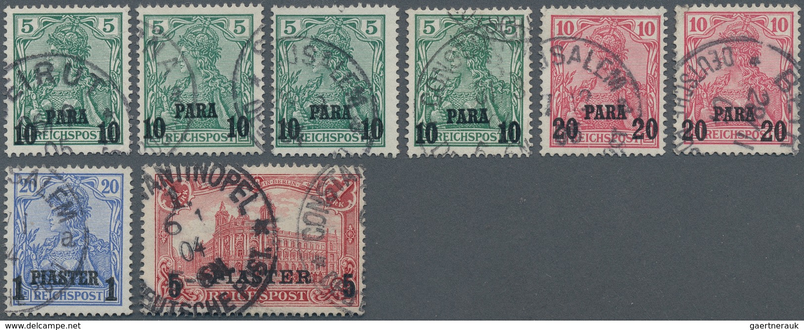 18522 Deutsche Post In Der Türkei: 1902-1904, Reichspost Aufdr.-Type II, 4 Mal 12 II, 2 Mal 13 II, Einmal - Deutsche Post In Der Türkei