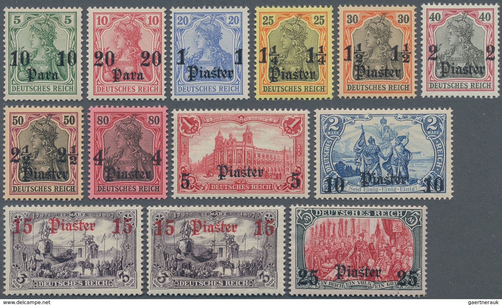 18524 Deutsche Post In Der Türkei: 1905, 10 Pa. Bis 25 Pia Aufdruck Auf Deutsches Reich O. WZ Als Sauber U - Turkey (offices)