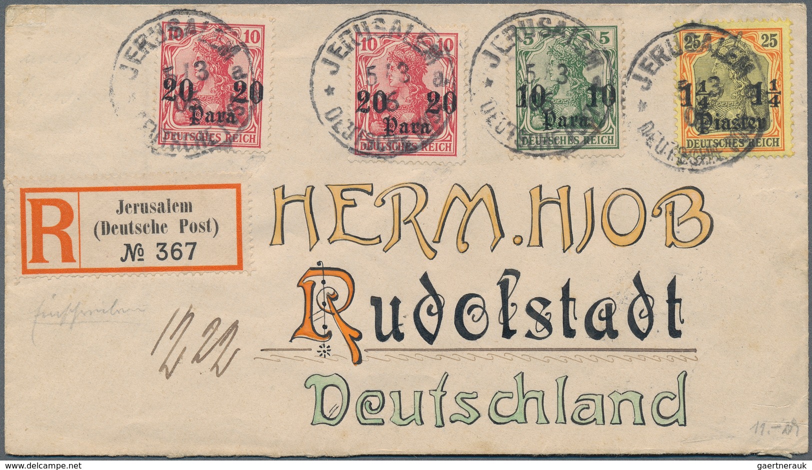 18525 Deutsche Post In Der Türkei: 1905, 10 Pa. Bis 15 Pia Aufdruck Auf Deutsches Reich O. WZ Als Sauber U - Turkey (offices)