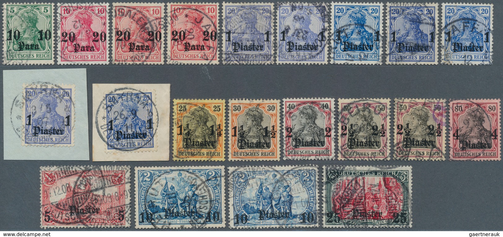 18528 Deutsche Post In Der Türkei: 1905, 10 Pa Auf 5 Pfg. Bis 25 Pia Auf 5 Mark Germania Mit Überdruck OHN - Turkey (offices)