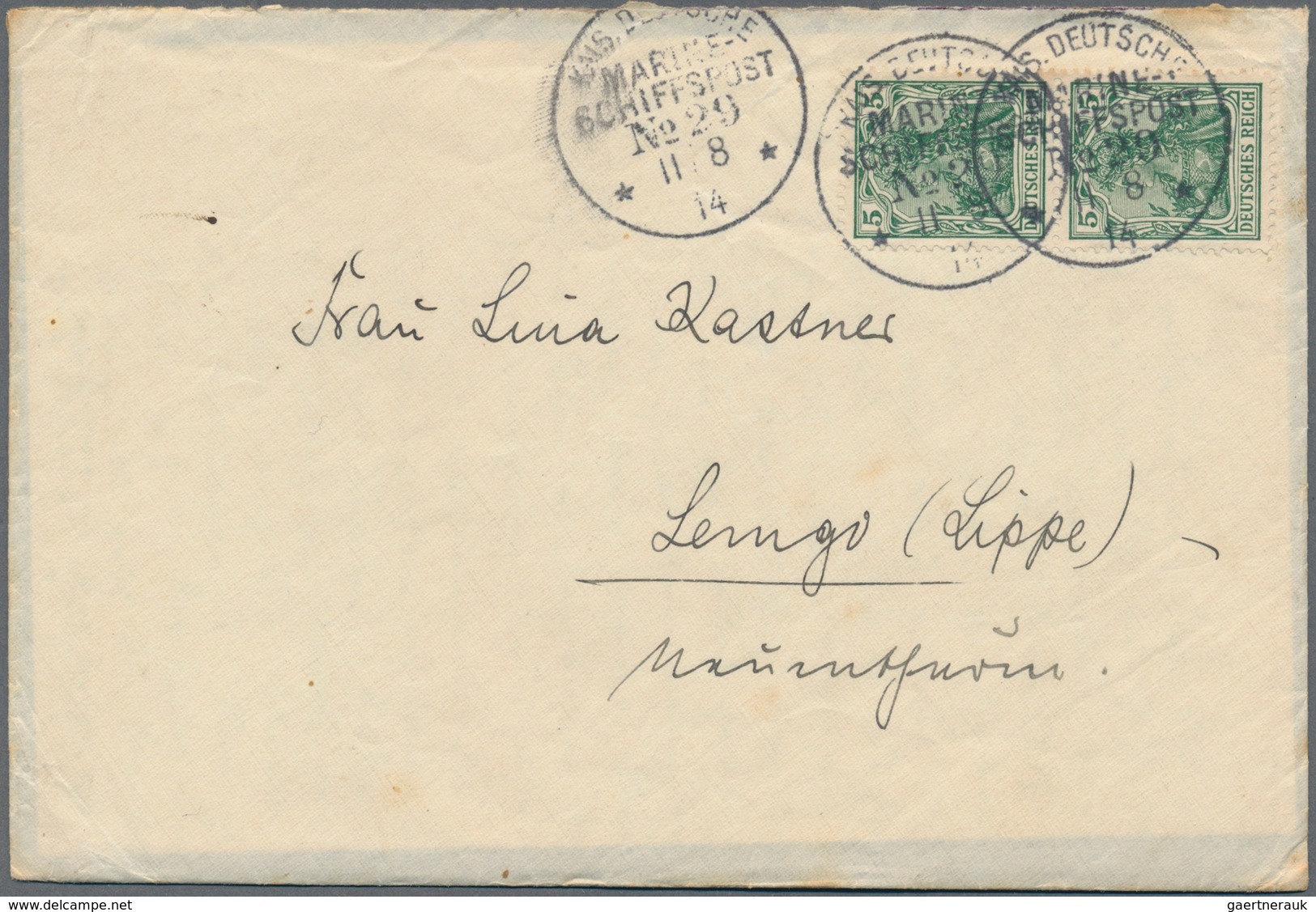 18537 Deutsche Post In Der Türkei: 1914, Partie Mit 4 Bedarfsbriefen Aus Einer Korrespondenz, Jeder Brief - Turkey (offices)