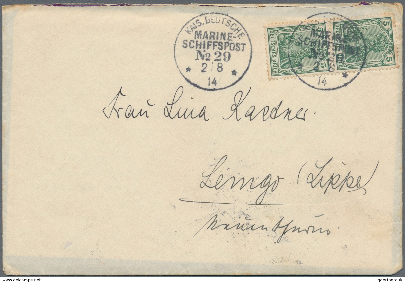 18537 Deutsche Post in der Türkei: 1914, Partie mit 4 Bedarfsbriefen aus einer Korrespondenz, jeder Brief