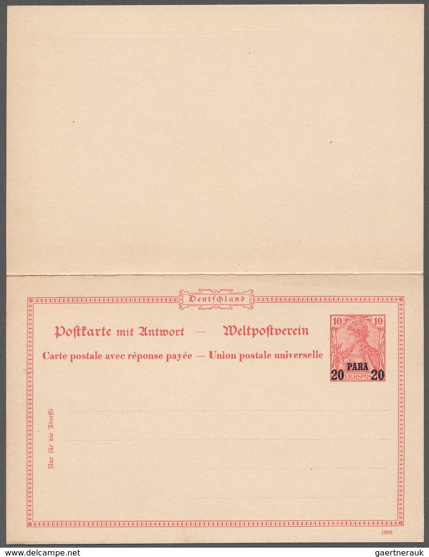 18549 Deutsche Post In Der Türkei - Ganzsachen: 1905, 20 Para Auf 10 Pfg. Reichspost Doppel-Ganzsachenkart - Turkey (offices)