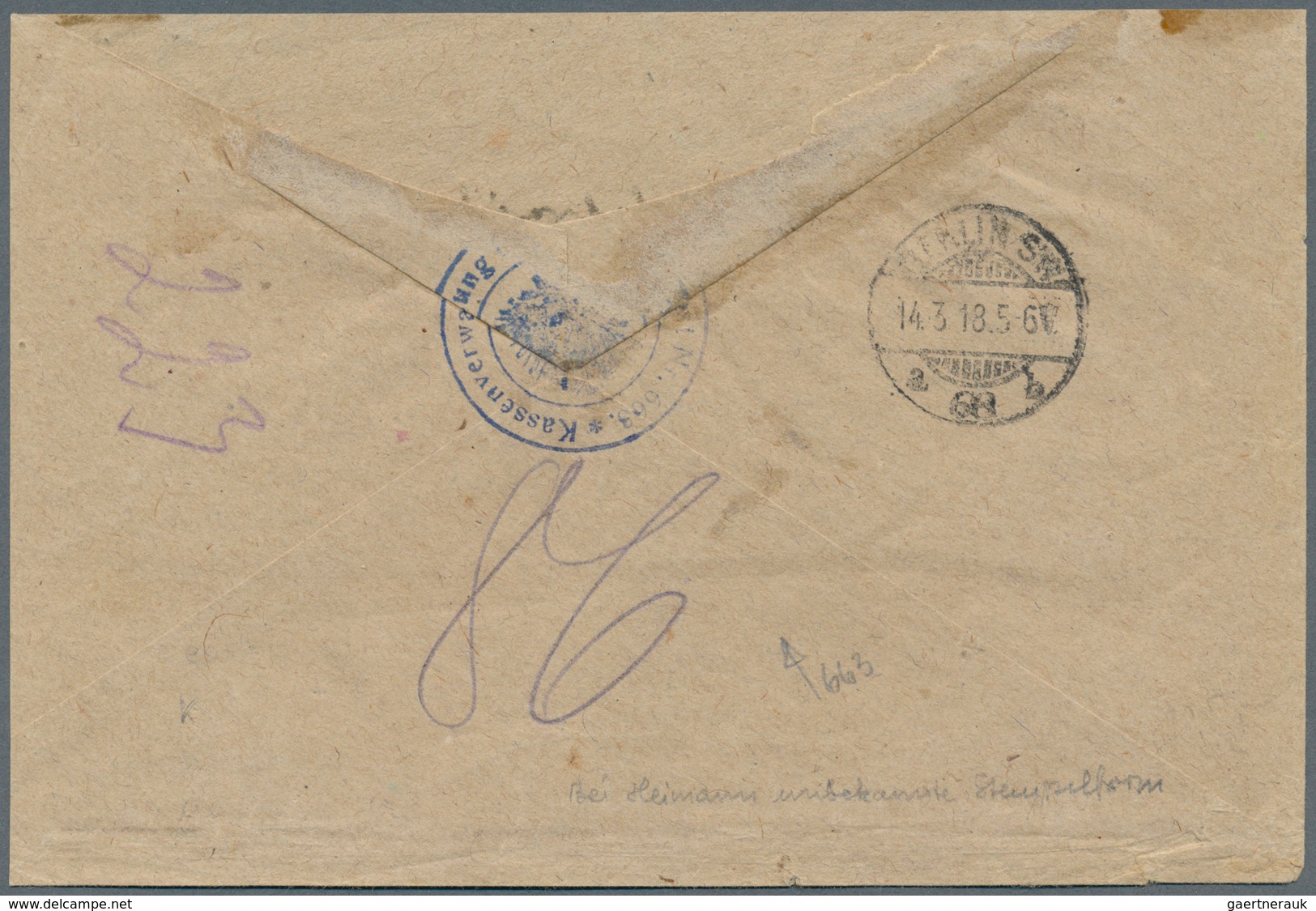 18565A Deutsche Post In Der Türkei - Besonderheiten: 1918, R-Zettel "K.D. Feldpoststation 372" (Einfeldt Nr - Turkey (offices)