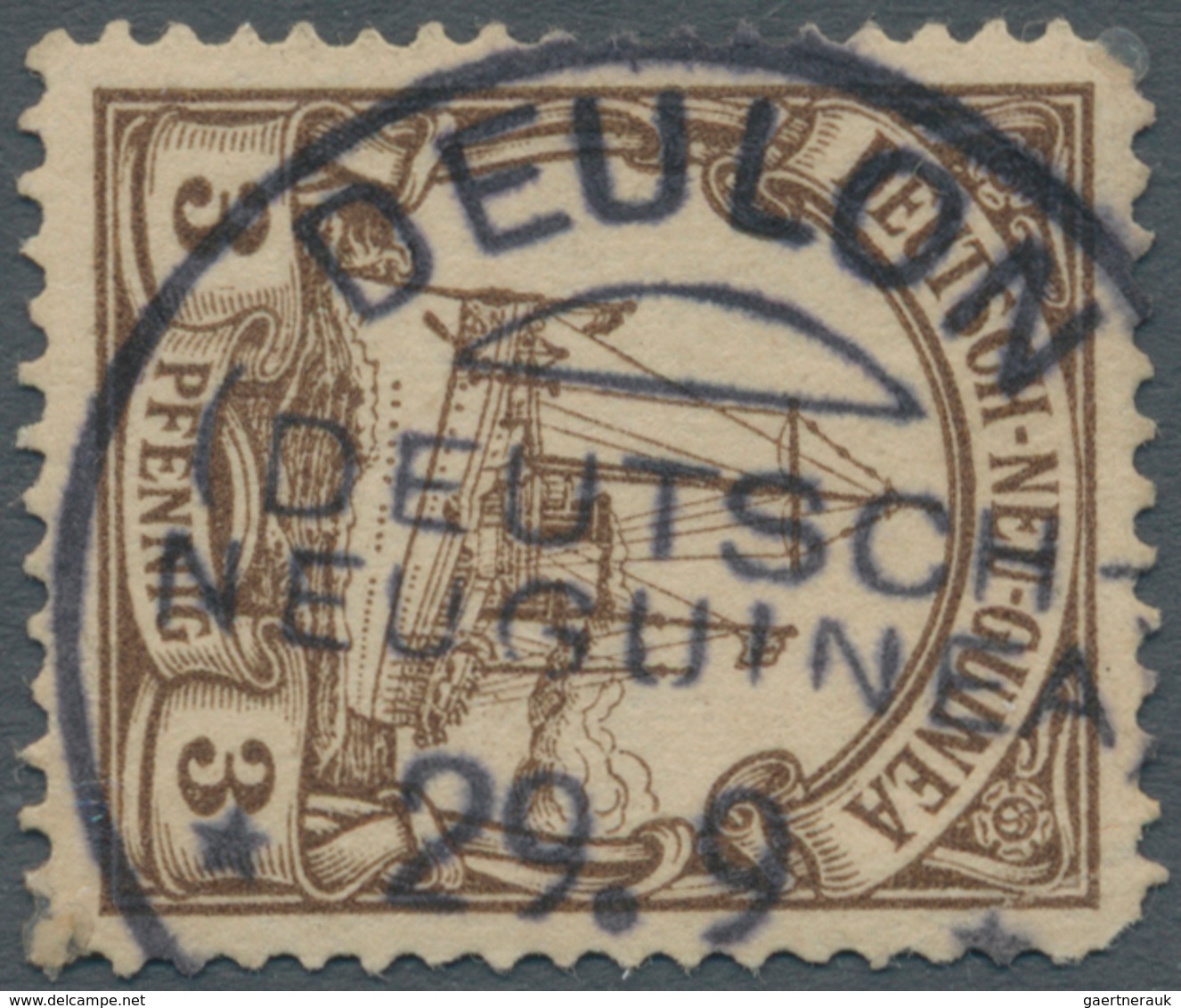 18577 Deutsch-Neuguinea - Stempel: DEULON, Klarer Abschlag 29.9 Auf 3 Pfg. (Eckfehler), Signiert Und Attes - German New Guinea