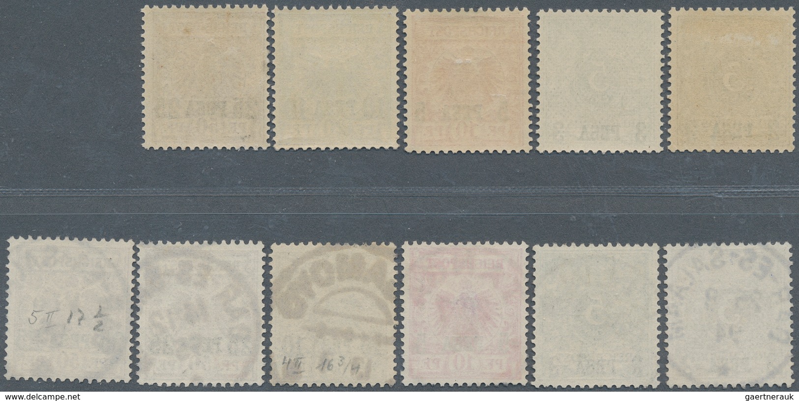 18581 Deutsch-Ostafrika: 1893, 3 P Bis 25 P. Auf Krone/Adler, Fünf Aufdruckwerte Ungebraucht Mit Falzspur, - Deutsch-Ostafrika