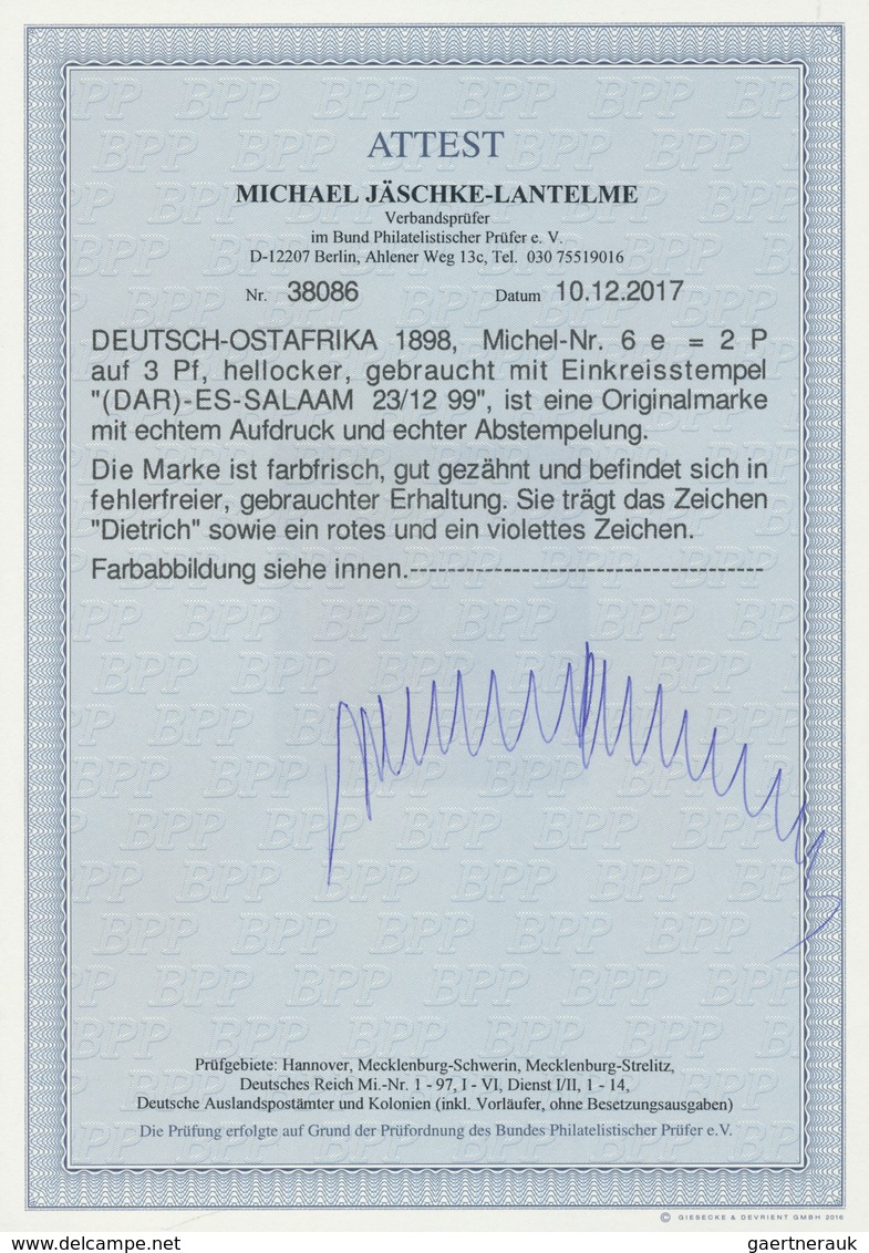 18583 Deutsch-Ostafrika: 1895/1898, Freimarken Mit Aufdruck, 5 P Auf 10 Pf Rotkarmin Mit Klarer Entwertung - Deutsch-Ostafrika