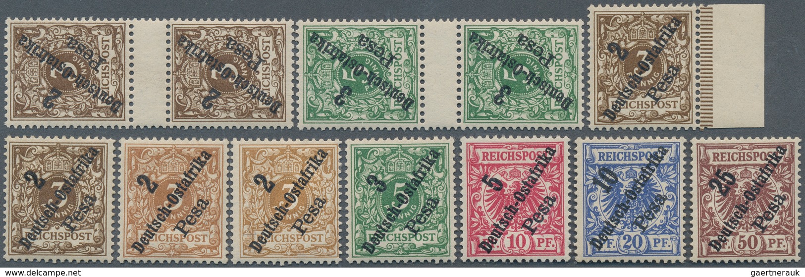 18584 Deutsch-Ostafrika: 1896, Kompl. Ausgabe Mit Aufdruck ''Deutsch-Ostafrika'' 3 Pfg. - 50 Pfg. Ungebrauch - German East Africa