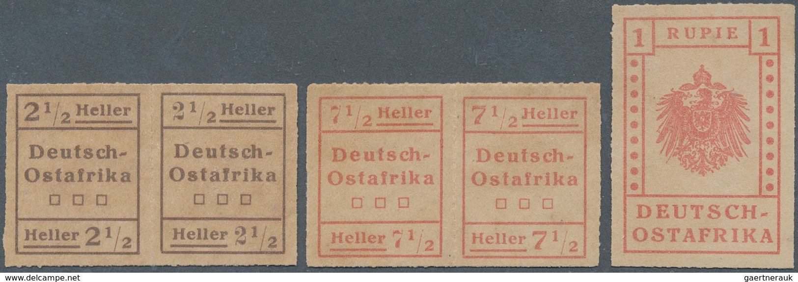 18598 Deutsch-Ostafrika: 1916, ''WUGA"-Ausgabe, 2½ Heller Schwärzlichbraun Im Waagerechten Paar Mit Type I - German East Africa