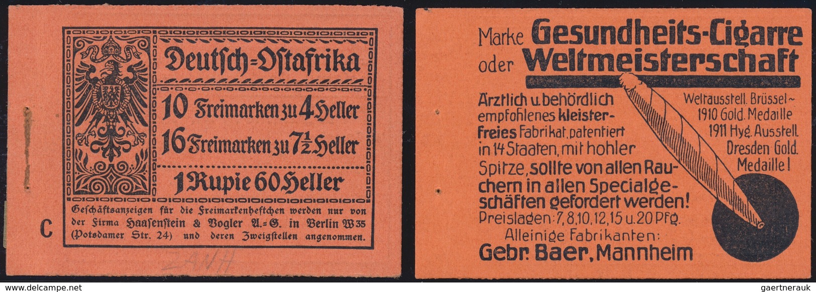 18599 Deutsch-Ostafrika - Markenheftchen: 1913, 1 R.60 H. Kaiseryacht-Markenheftchen Heftchenblätter: Nr. - German East Africa